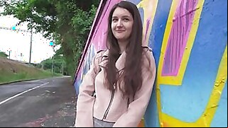 Public Agent - very cute college Teen art student with natural tits studies a big dick outdoors